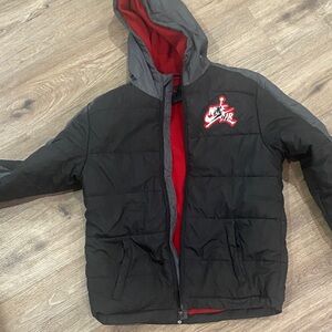 Nike Air Black and Gray Jacket with Red Lining